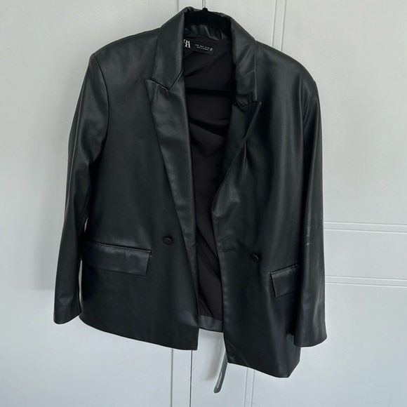 Zara Faux Leather Blazer - Picture 1 of 3